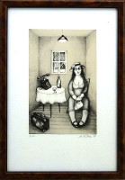 Iva Hüttnerová - Čekání - grafika 